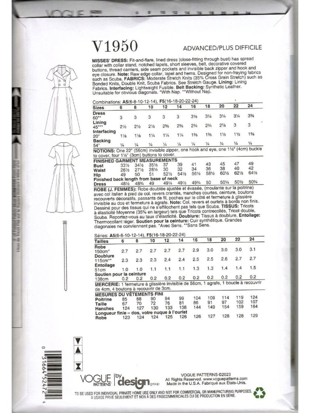 Vogue V1950 Misses 6 to 14 Badgley Mischka Dress Uncut Sewing Pattern - Picture 2 of 2